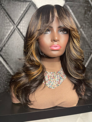 18" 5x5 Premade Closure Wig with Highlights (Ships Next Day)