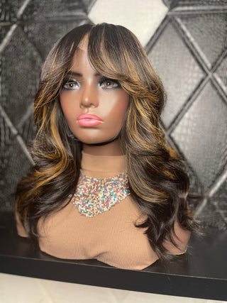 18" 5x5 Premade Closure Wig with Highlights (Ships Next Day)