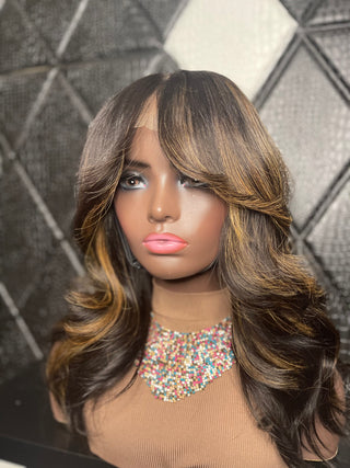 18" 5x5 Premade Closure Wig with Highlights (Ships Next Day)