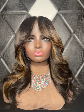 18" 5x5 Premade Closure Wig with Highlights (Ships Next Day)