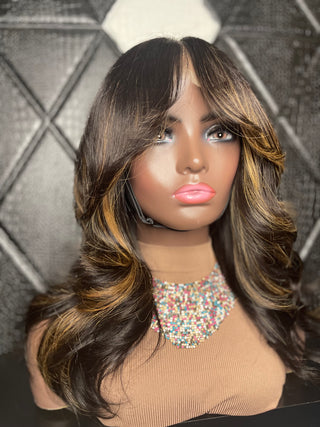 18" 5x5 Premade Closure Wig with Highlights (Ships Next Day)