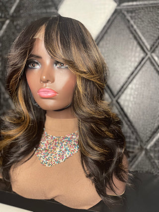 18" 5x5 Premade Closure Wig with Highlights (Ships Next Day)