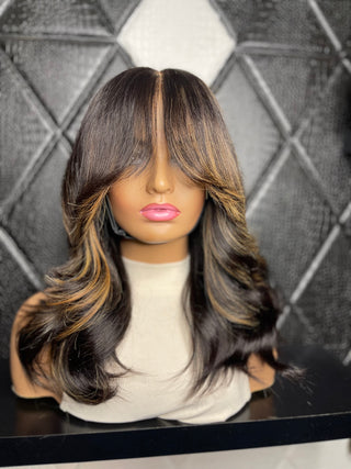 18" 5x5 Premade Closure Wig with Highlights (Ships Next Day)