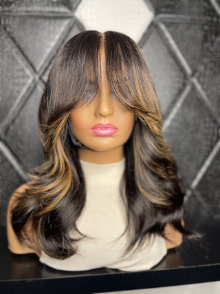 18" 5x5 Premade Closure Wig with Highlights (Ships Next Day)